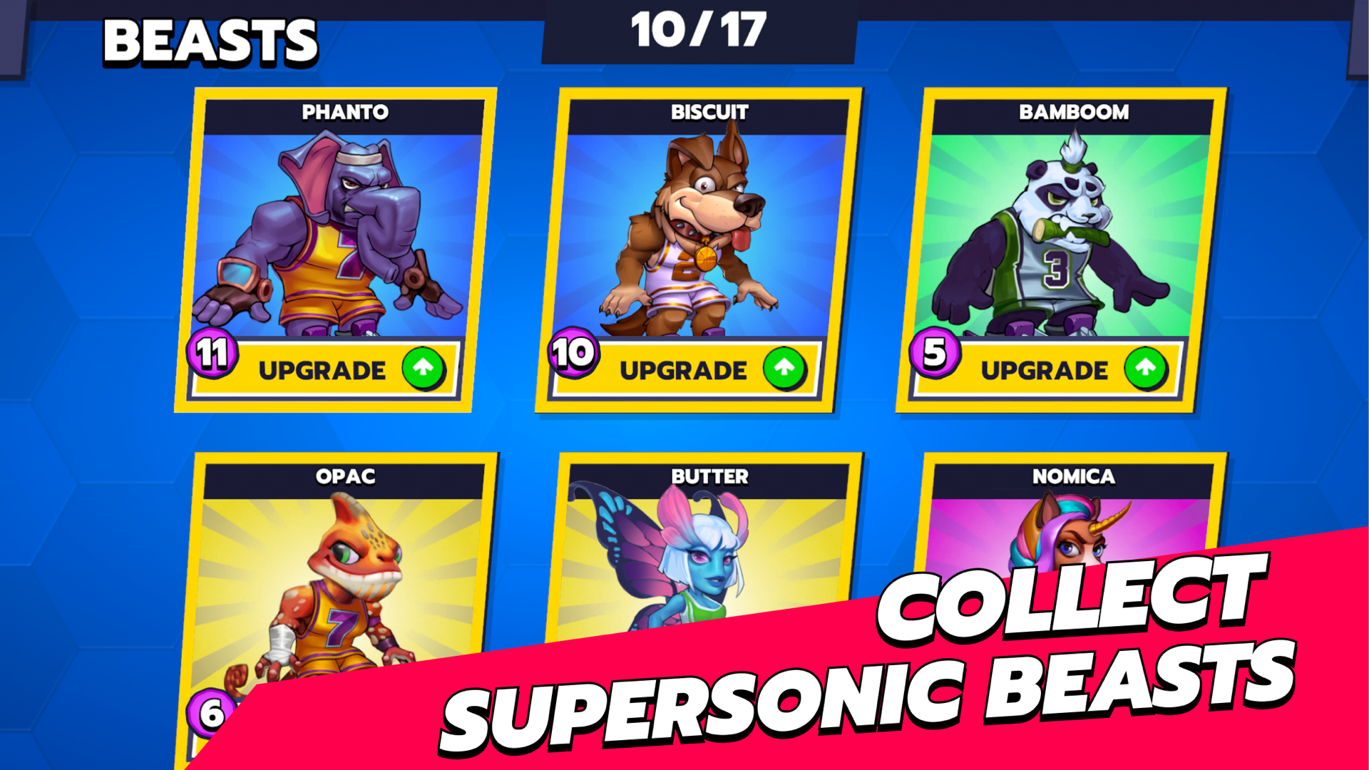 Beast League screenshot of seasonal Beast Pass rewards and cosmetics