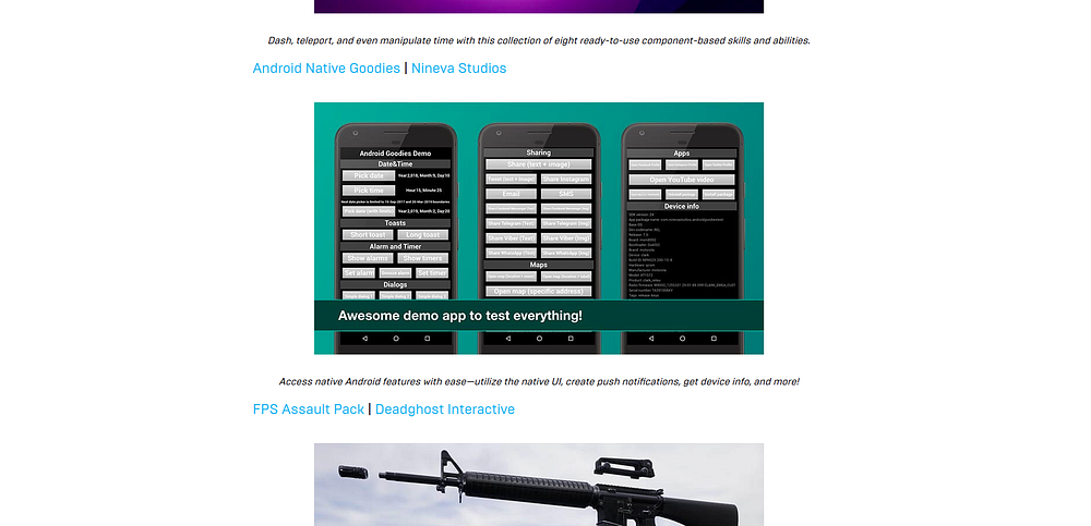Android Goodies featured as free marketplace content