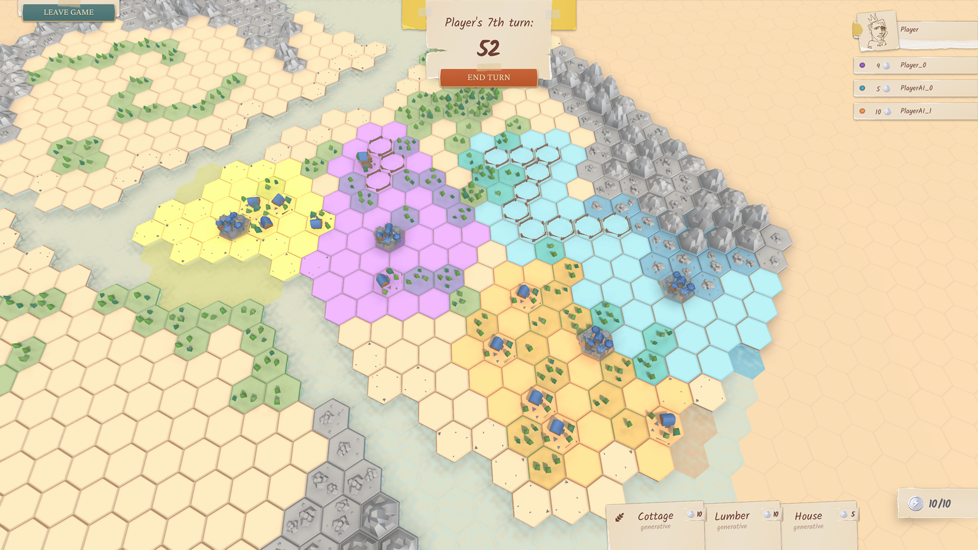 FoldVille screenshot of territory capture and score tracking