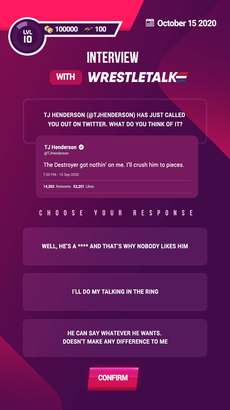 Narrative incident card involving a surprise backstage event