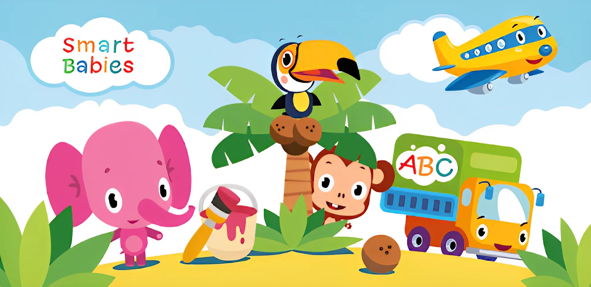 Smart Babies Alphabet Zoo hero illustration