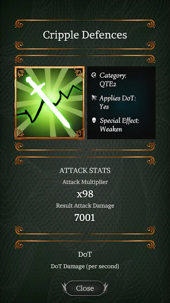 The Fartbound Realms artifact inventory screen