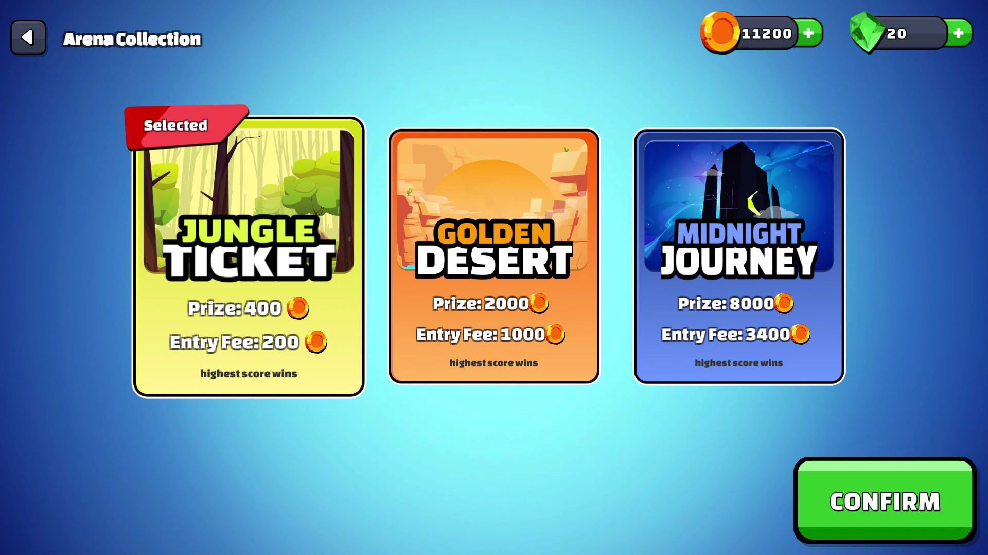 Customization menu showing selectable suits and boosters
