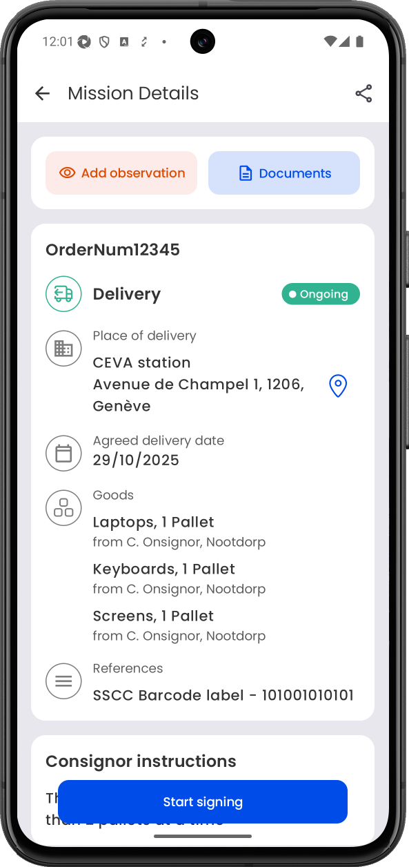Mobile app screenshot